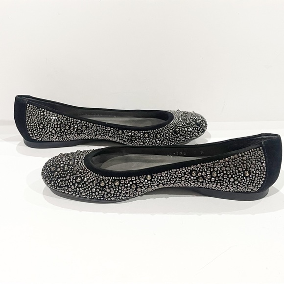 Stuart Weitzman Nubeads Flats Suede Black Studded 7 - Picture 6 of 11